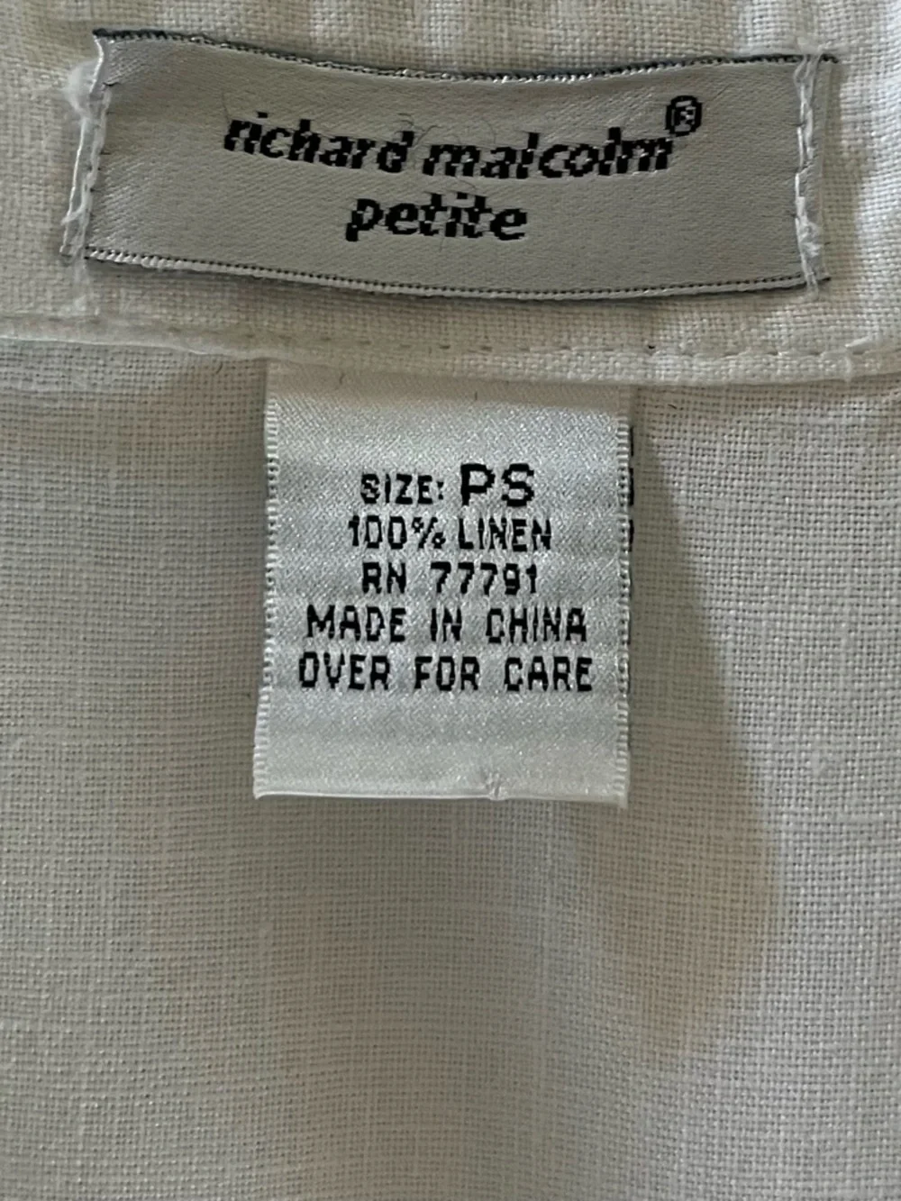 100% Organic Linen Coastal Grandma Pintuck Blouse Button Front Size PS - Picture 3 of 5